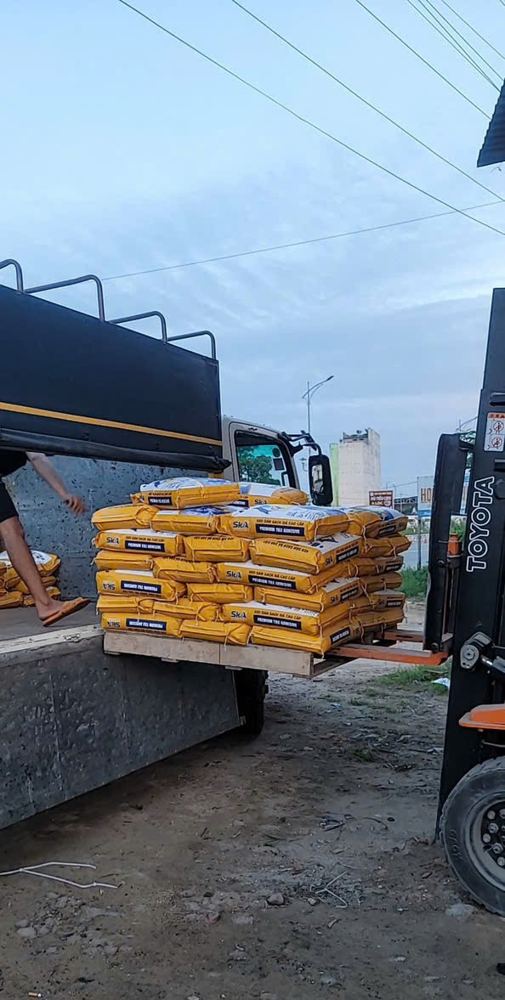 Nâng pallet keo SKA POWER lên xe tải